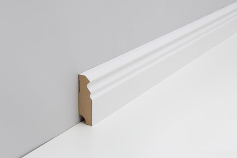 MDF-Sockelleiste Profil klassisch – Hamburger Art, folienummantelt, weiß, 2,40 m